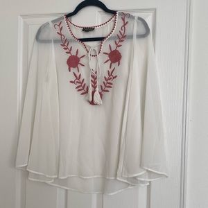 Sheer Blouse with Embroidery